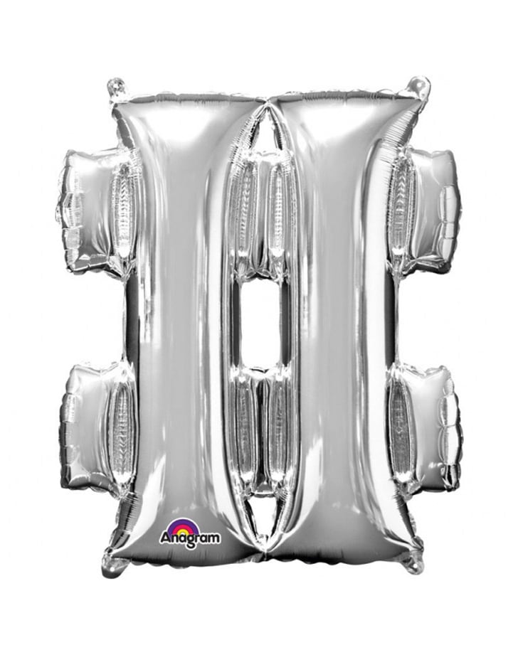 Ballon aluminium géant Symbole # pour fête argent
