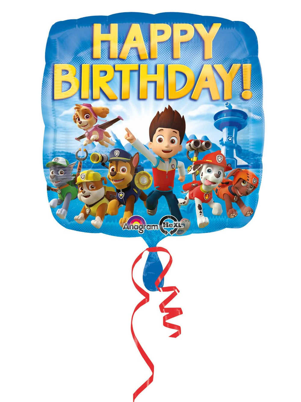 Happy Birthday Pat'Patrouille kék gyermek alumínium lufi