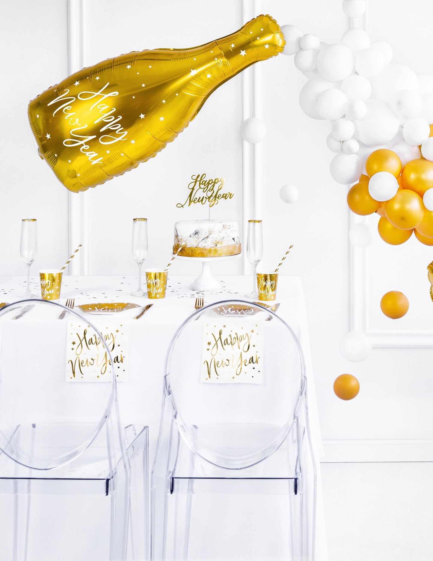 Boldog új évet 32x82 cm alumínium ballon