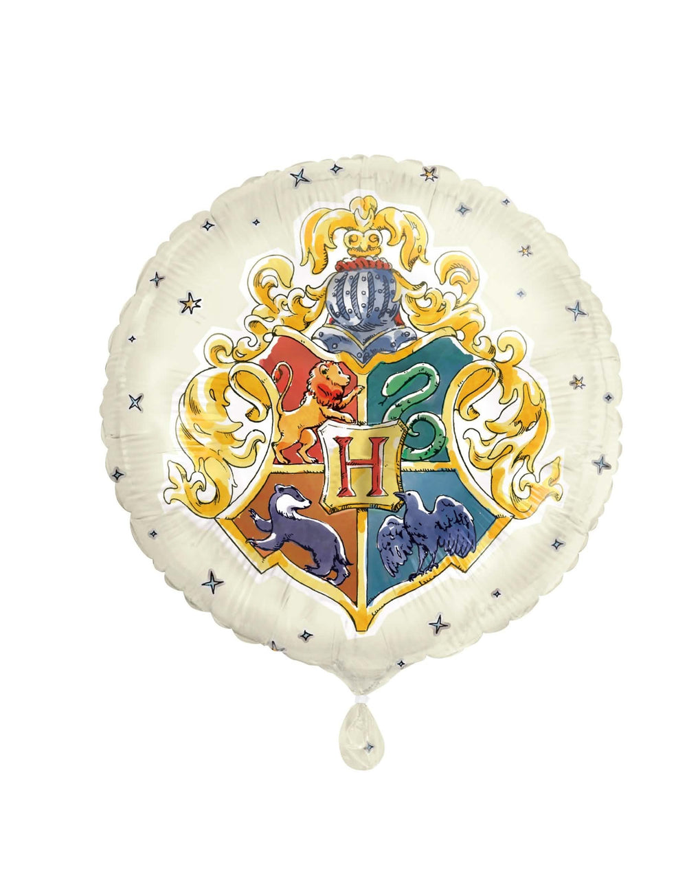 Harry Potter fehér alumínium lufi törtfehér, a Roxfort címerével