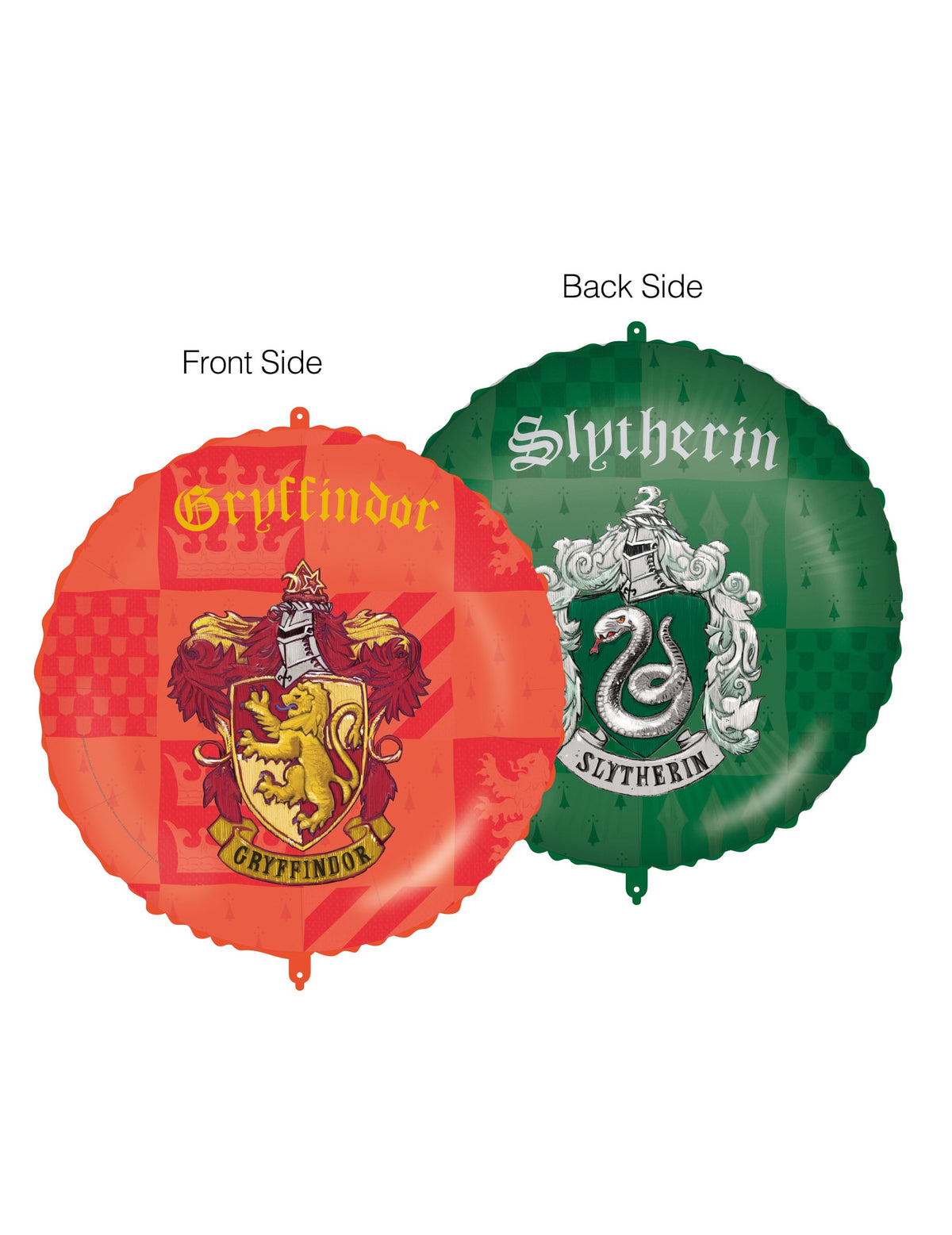 Ballon aluminium Harry Potter pour fête rouge et vert blasons Gryffondor et Serpentard