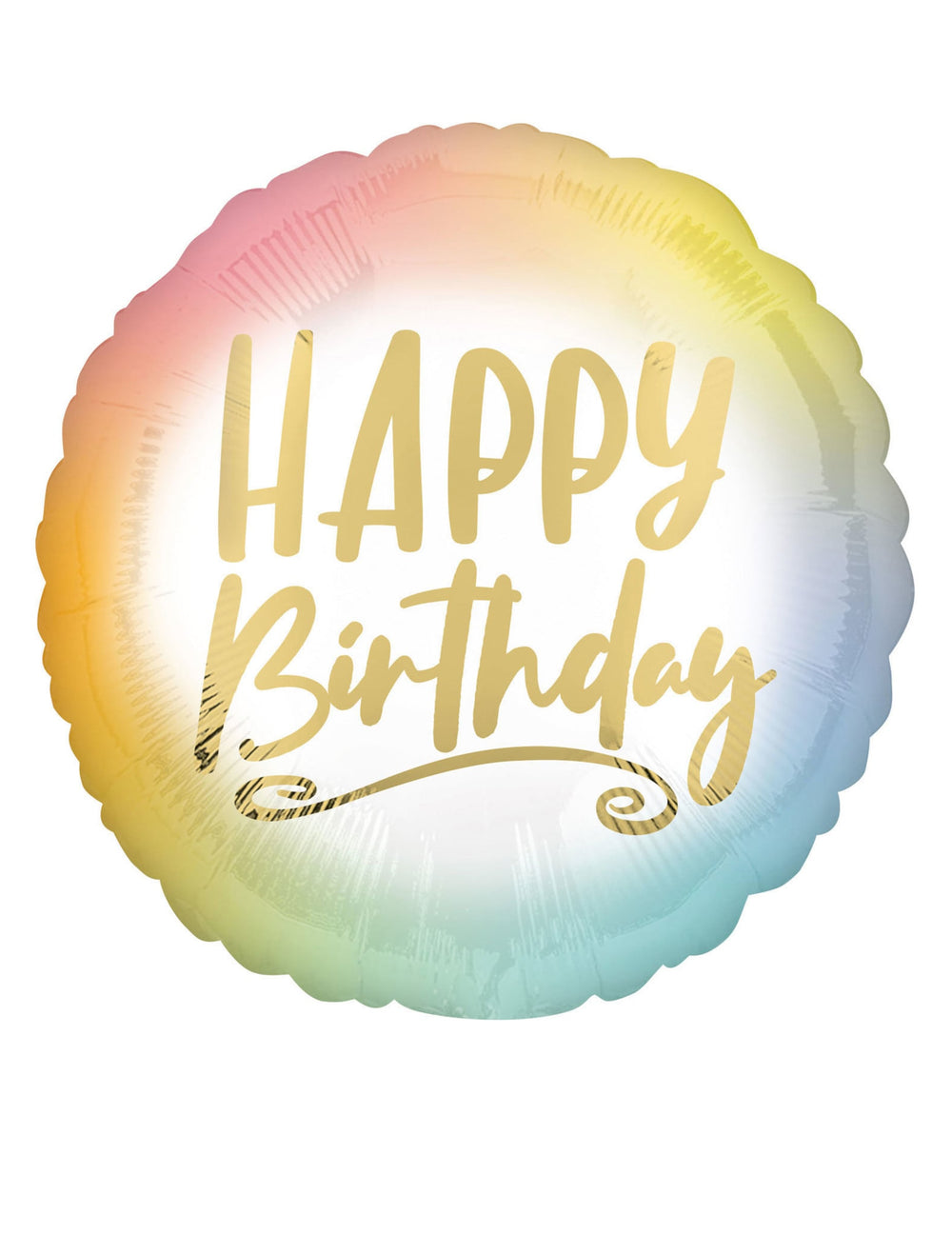 Ballon aluminium joyeux anniversaire pastel et or