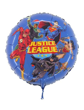 Ballon aluminium Justice League pour enfant bleu avec super-héros