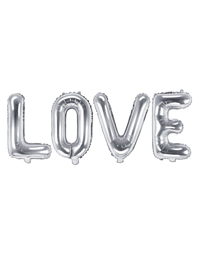 Ballon aluminium lettres LOVE pour décoration argenté