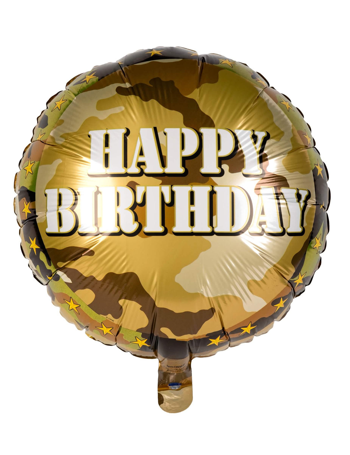 Katonai alumínium lufi születésnapra, kamuflázs mintával és Happy Birthday felirattal