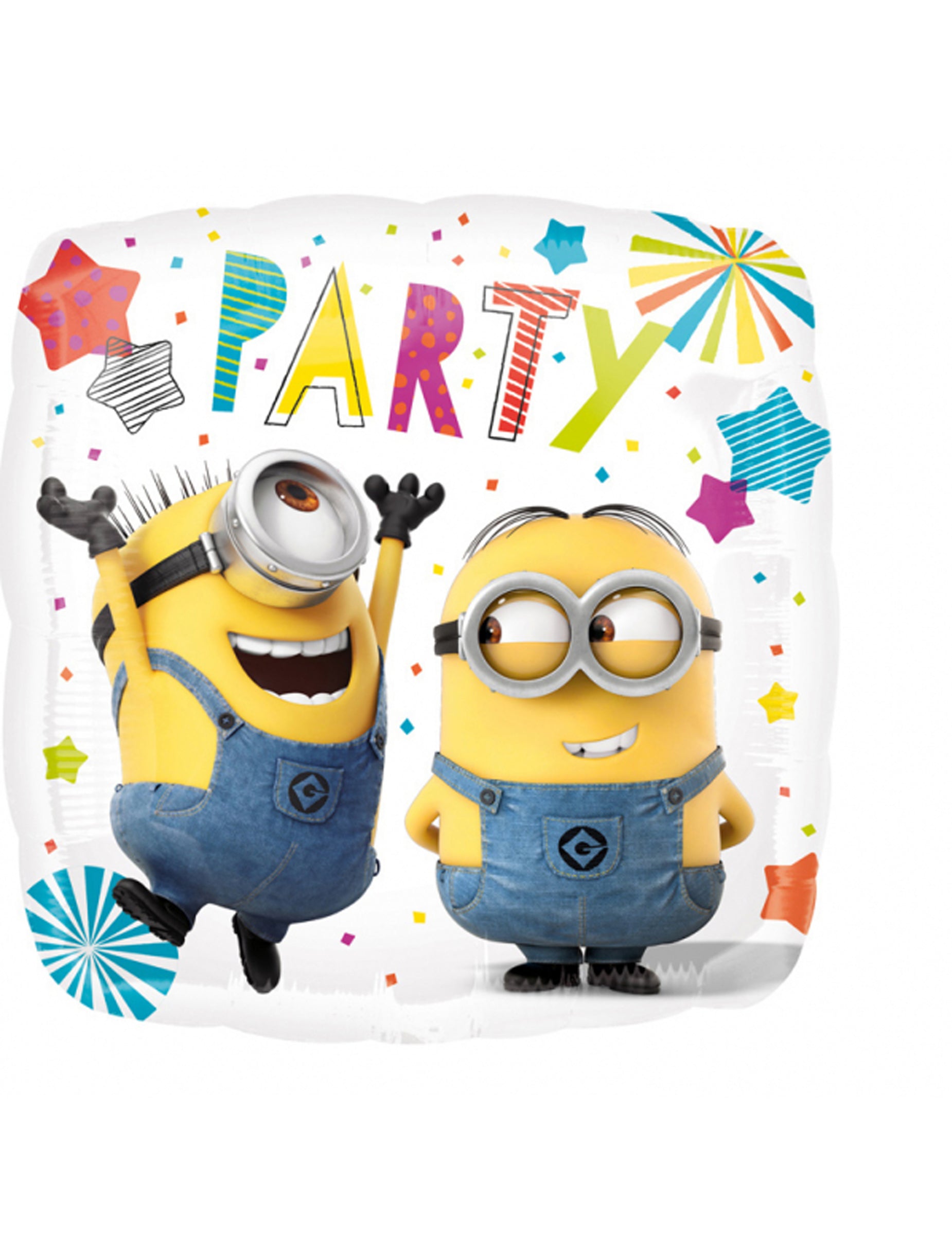 Ballon aluminium Minions Party pour enfant blanc et multicolore
