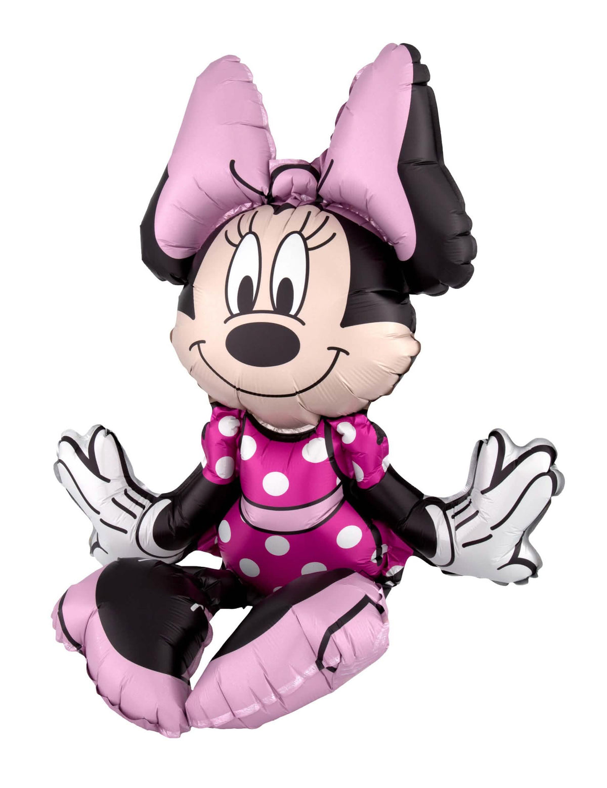 Minnie Mouse ülő alumínium lufi gyermeknek rózsaszín fehér pöttyökkel