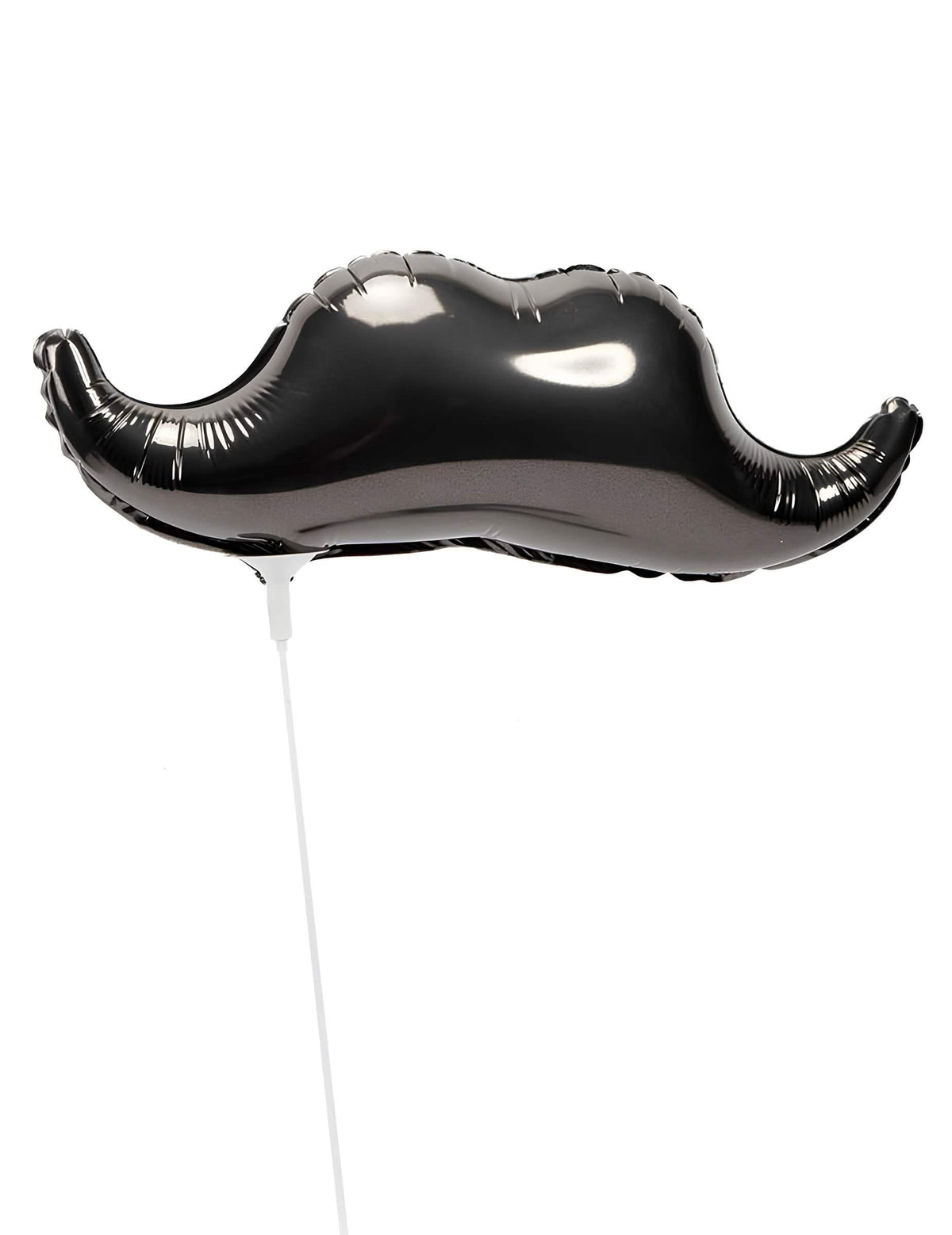 Petit ballon en aluminium Moustache noir sur tige