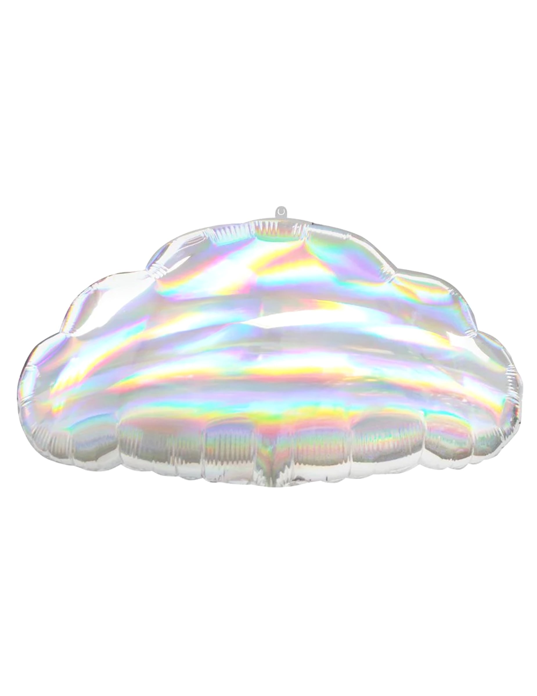 Vue de dos du ballon aluminium nuage iridescent visage souriant