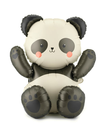 Ballon aluminium Panda pour fête noir et blanc