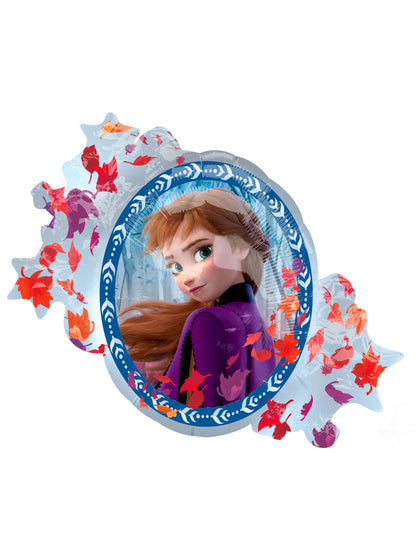 Côté Anna du ballon aluminium Elsa et Anna La Reine des Neiges 2