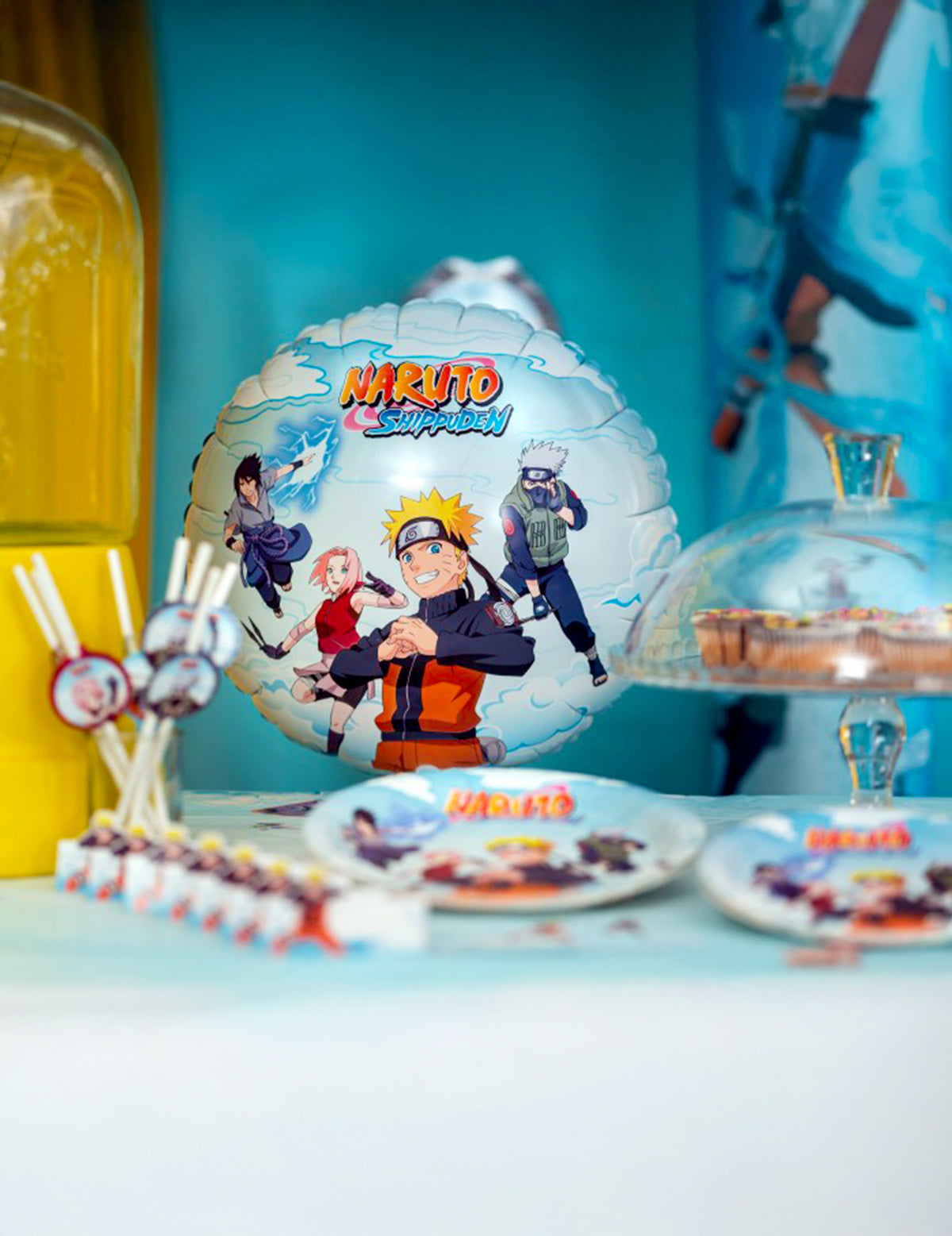 Kerek Naruto Shippuden™ alumínium lufi 43 cm