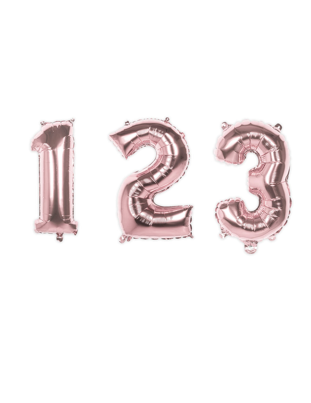 Ballon aluminium chiffre pour fête rose métallisé