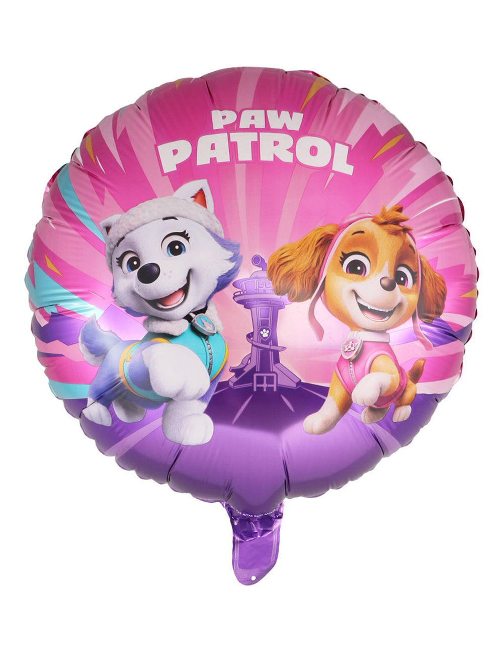 Ballon aluminium Pat'patrouille pour enfant rose avec Skye et Everest