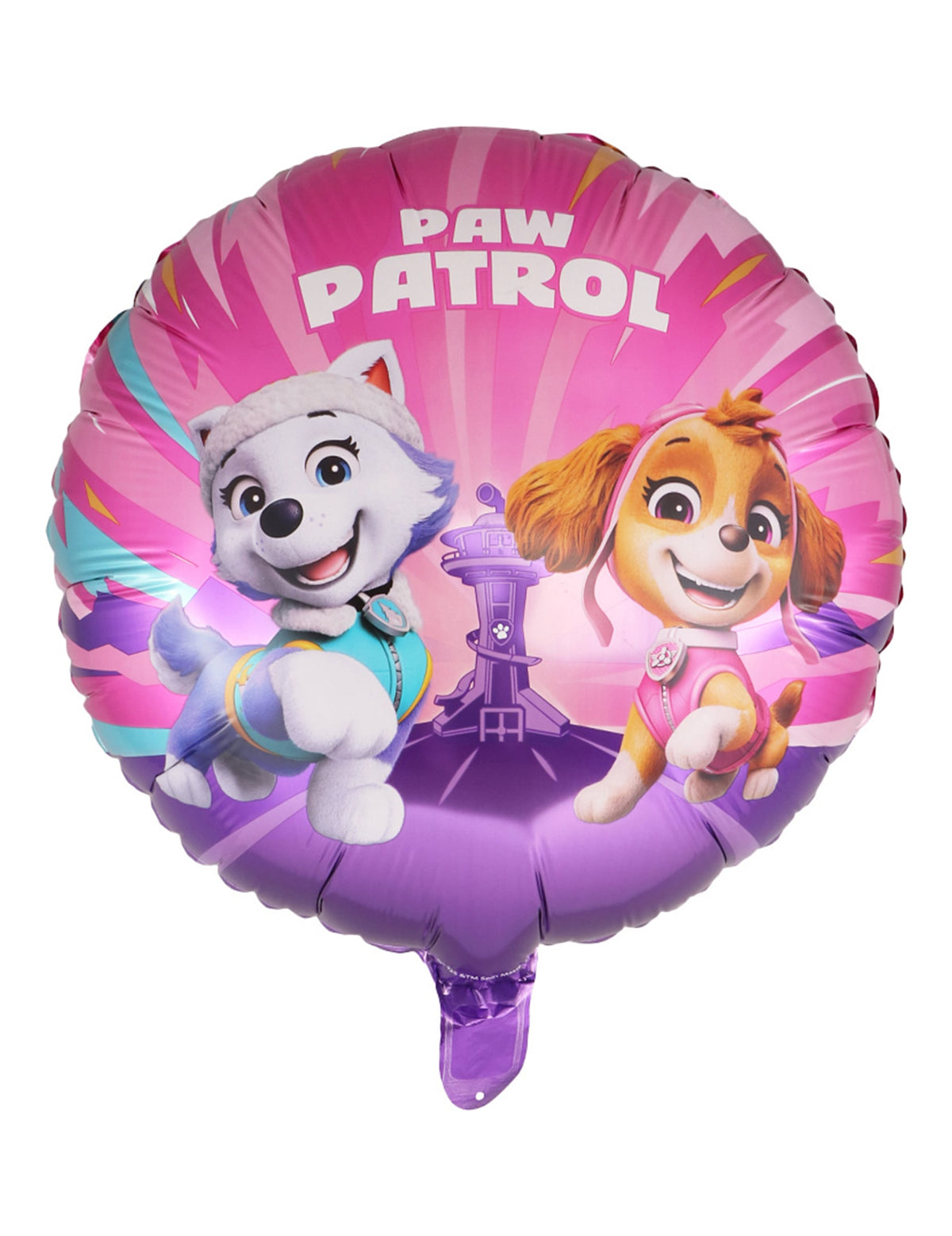 Ballon aluminium Pat'patrouille pour enfant rose avec Skye et Everest