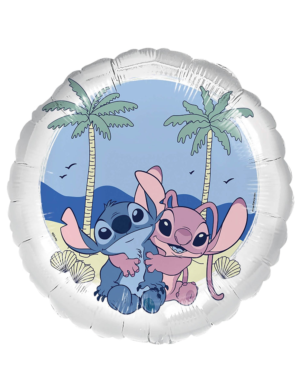 Alumínium Stitch és Angel gyermek lufi kék és rózsaszín, stranddísszel