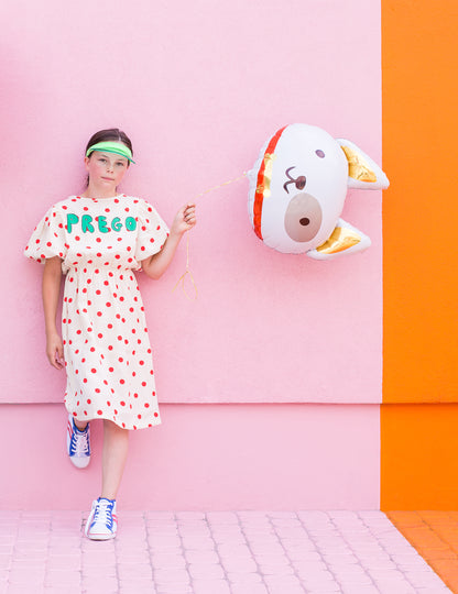 Alumínium gömb kutyafejjel, 56 x 65 cm születésnapra