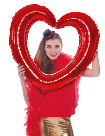 Ballon cadre en forme de cœur pour fête rouge