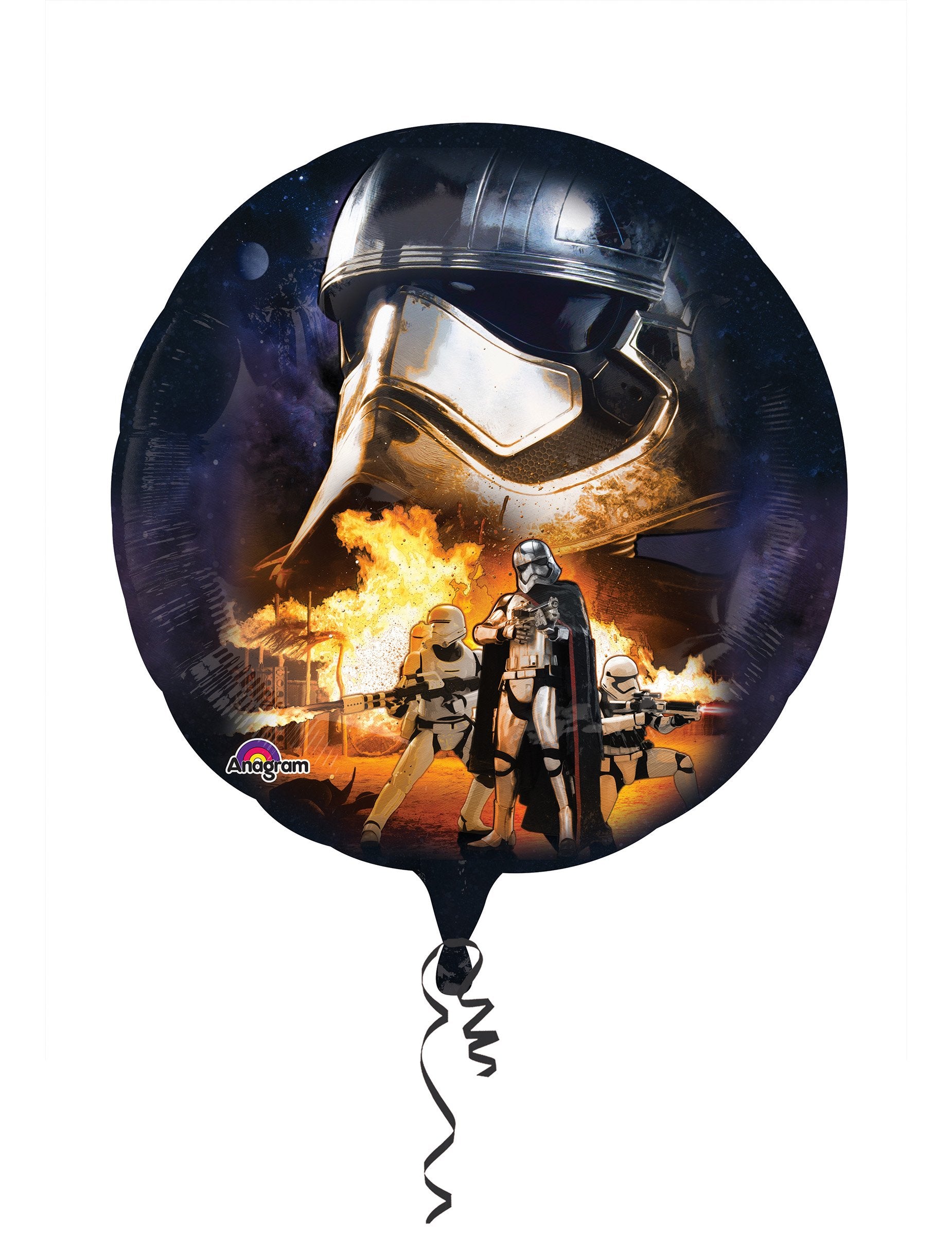 Ballon en aluminium Les Méchants Star Wars VII noir et argent avec Captain Phasma