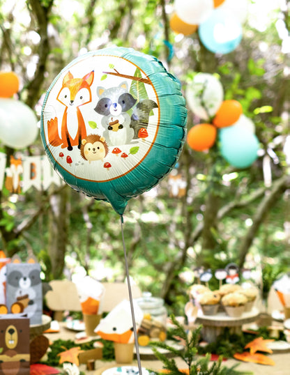 Erdei állatok fólia lufi 45 cm születésnapra