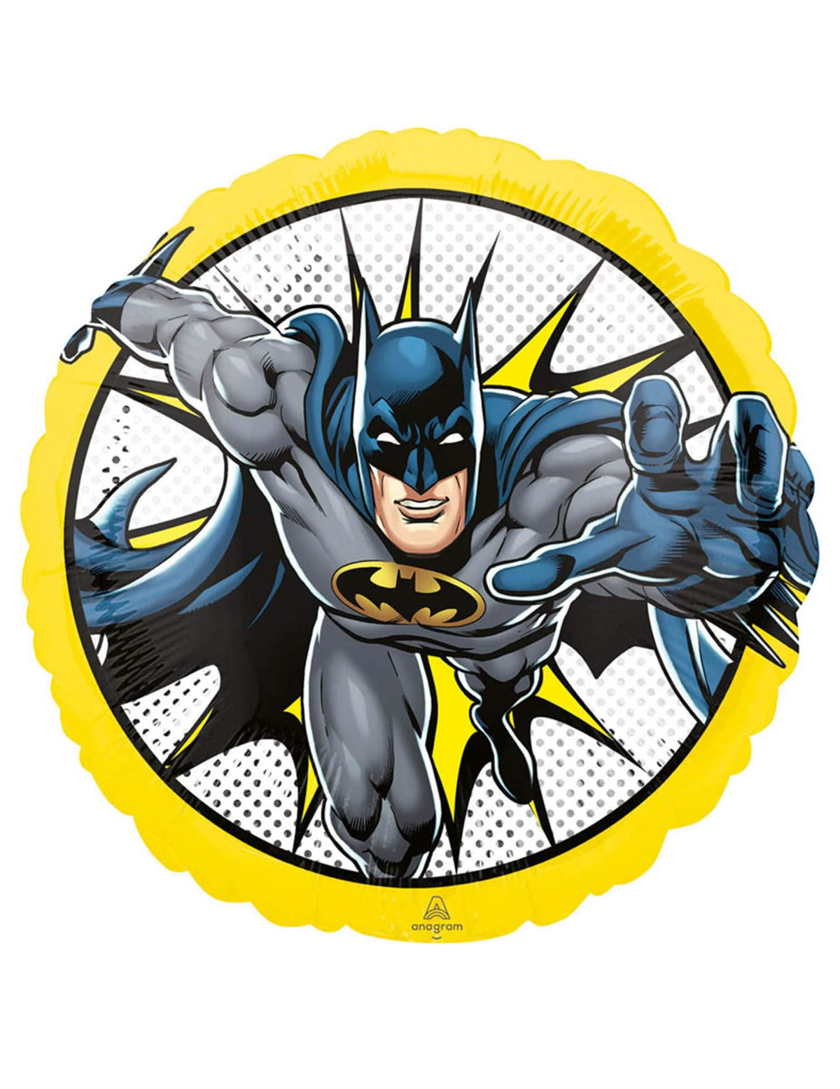 Batman képregényes sárga és kék alumíniumballon