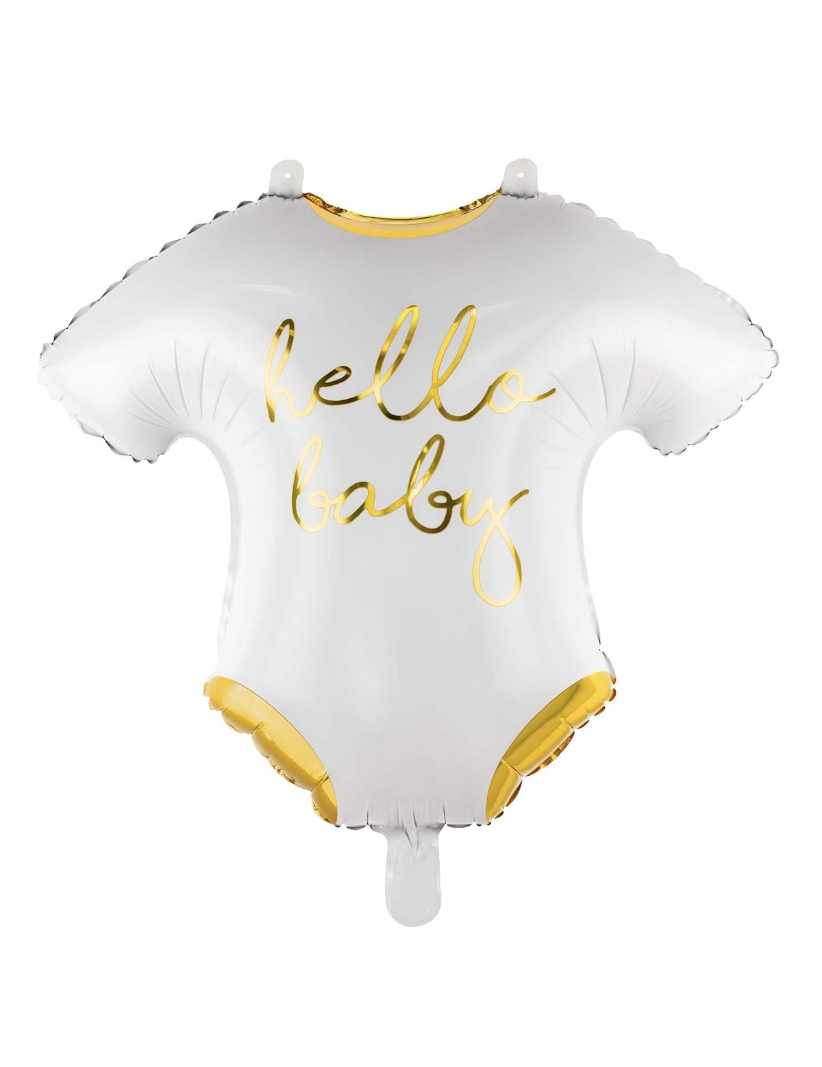 Alumíniumballon body hello baby baba számára fehér és arany