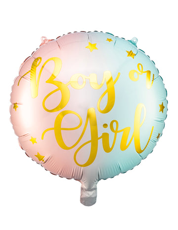 Fólia lufi fiú vagy lány pasztell 35 cm a nemek felfedésére