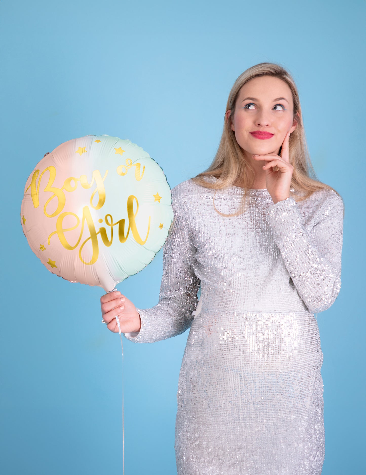 Fólia lufi fiú vagy lány pasztell 35 cm a nemek felfedésére