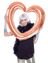 Ballon en aluminium Cadre Coeur rose gold