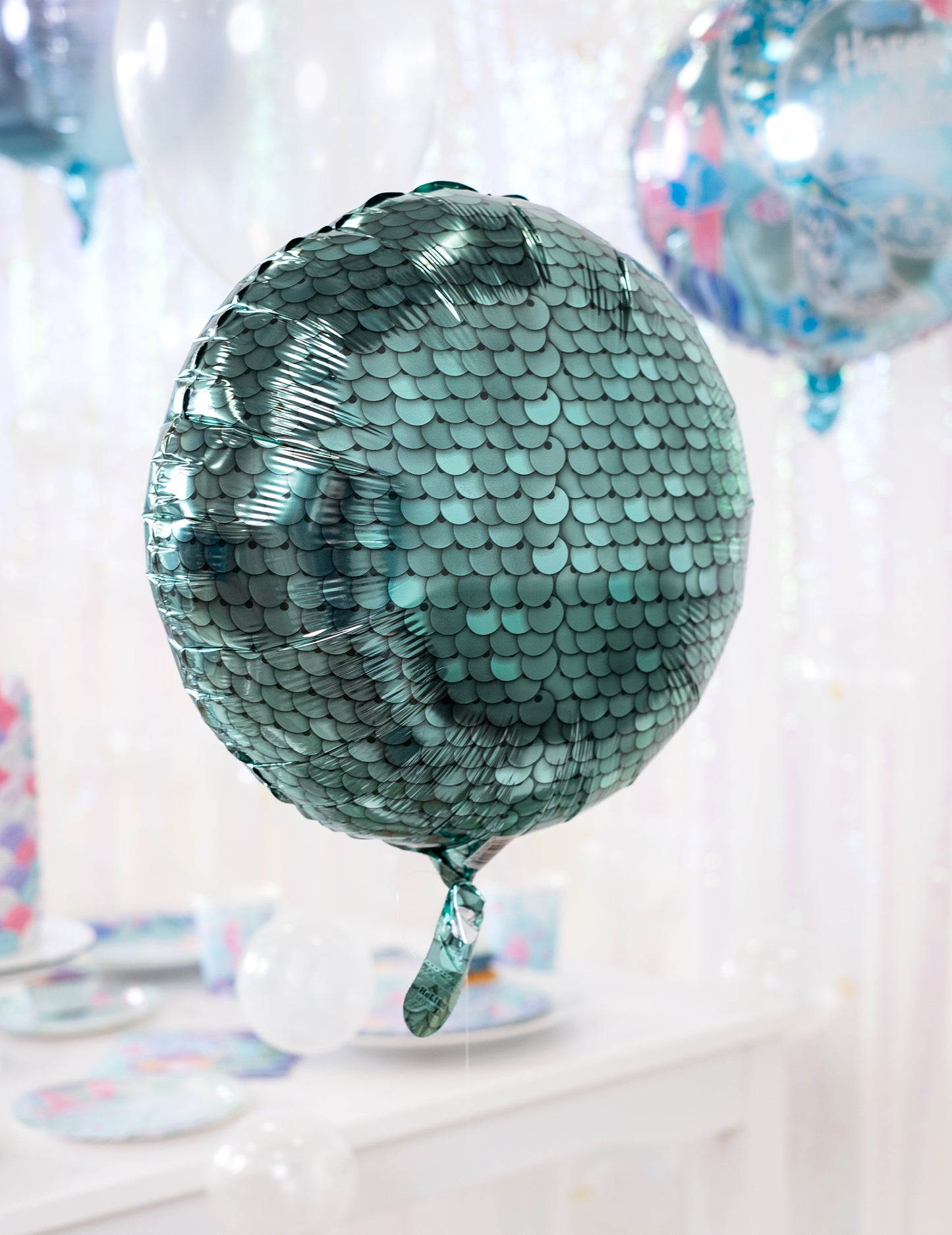 Kék méretű alumínium golyó 43 cm sellő téma