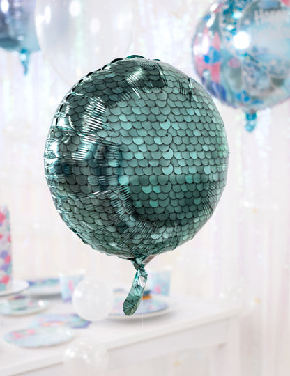 Kék méretű alumínium golyó 43 cm sellő téma