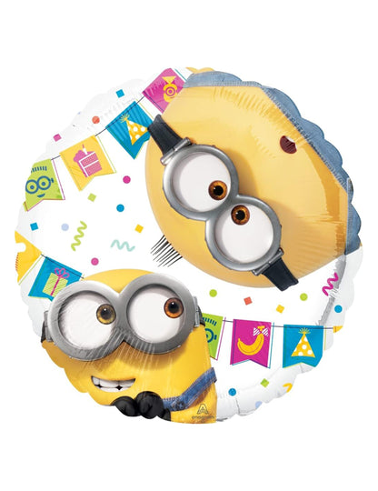 Détail des personnages et des fanions du ballon en aluminium Minions