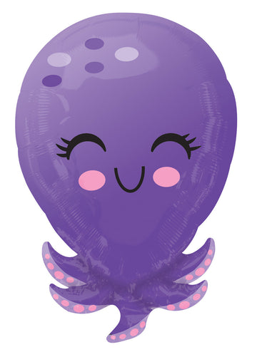 Lila polip fólia lufi 53 x 35 cm születésnapi dekorációk