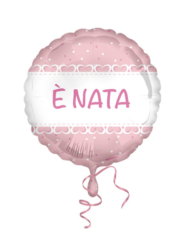 Fólia lufi 45 cm Rózsaszín szívekkel született