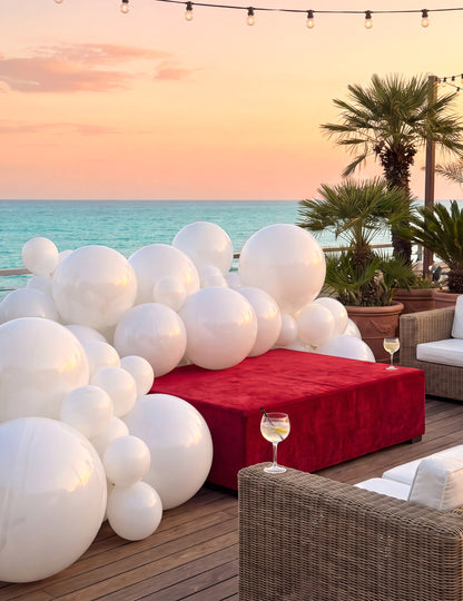 Óriás fehér tükörgömb lufi 150 cm