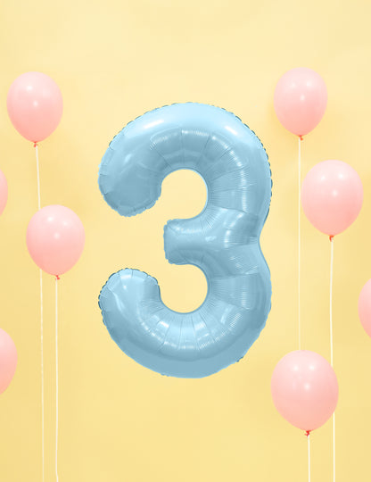 Óriás pasztellkék 86-os számú lufi cm alumínium