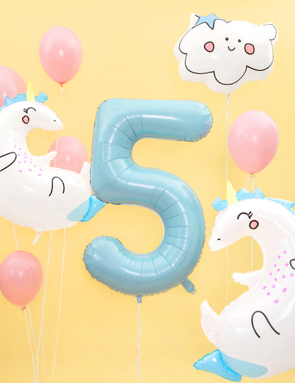 Óriás pasztellkék 86-os számú lufi cm alumínium