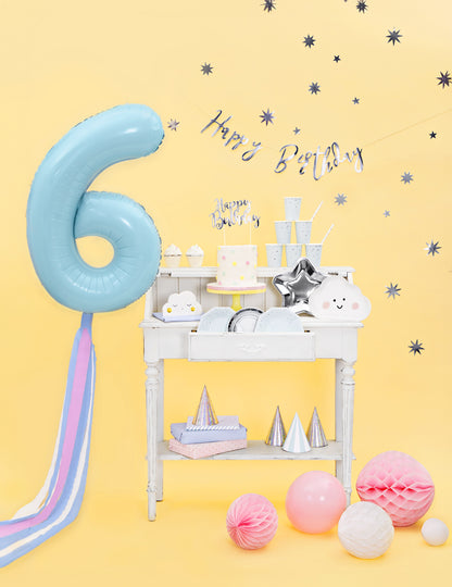 Óriás pasztellkék 86-os számú lufi cm alumínium