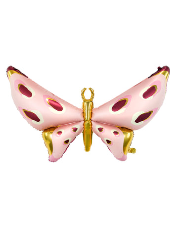 Óriás pillangó alakú alumínium labda 120 x 87 cm rózsa és arany