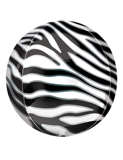 Ballon en aluminium imprimé zèbre pour décoration de fête noir et blanc