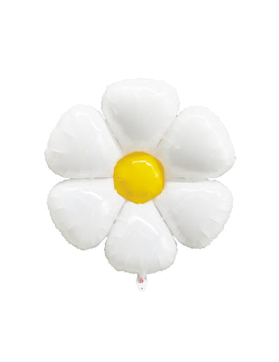 Ballon Marguerite pour fête blanc et jaune