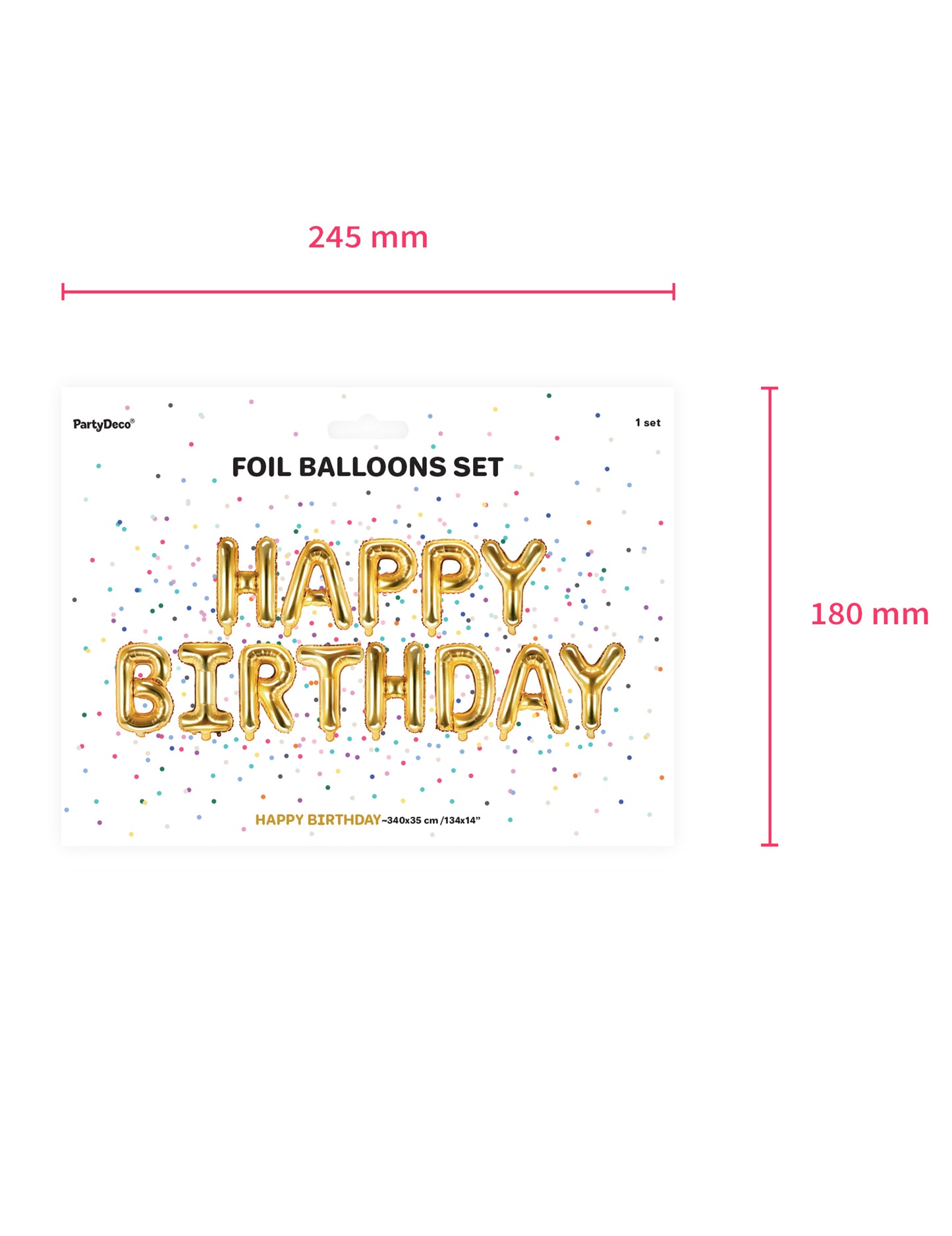 Arany Boldog születésnapot feliratos fólia lufik 35 db cm egy füzérben