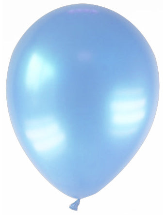 12 világoskék fém léggömb 28 cm