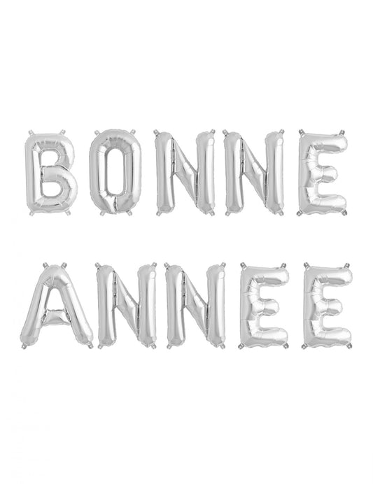 Ballons lettres Bonne Année argenté