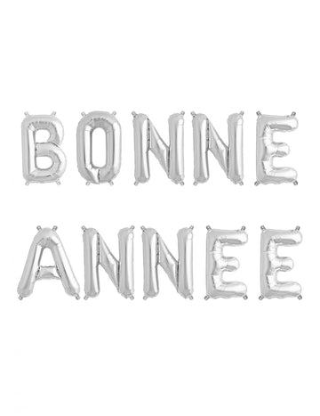 Ballons lettres Bonne Année argenté