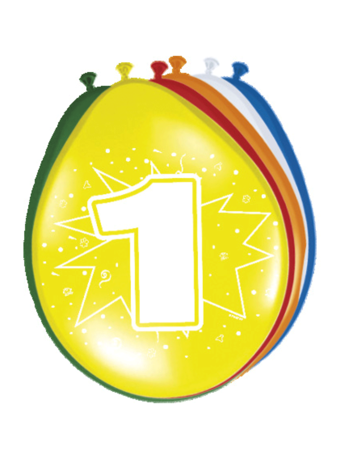 8 színes lufi 30 cm 1-es szám 