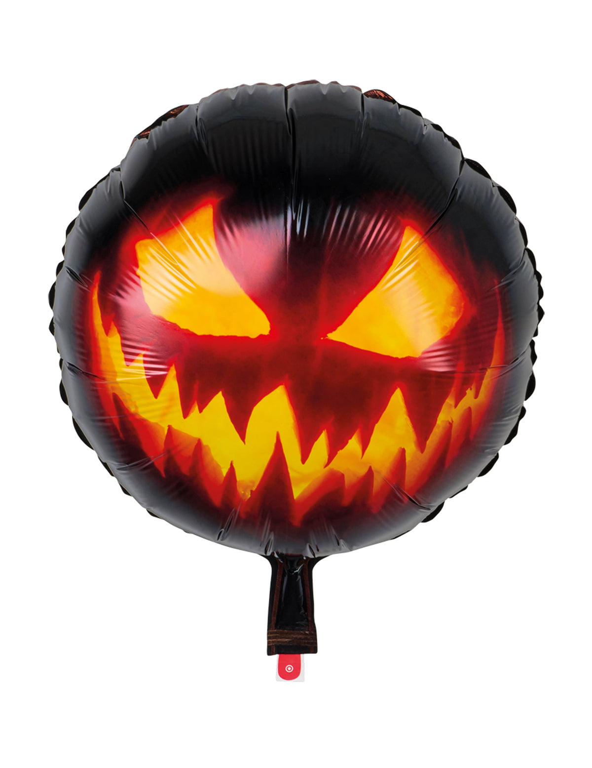 Mise en situation dans un décor d'Halloween du ballon aluminium citrouille terrifiante