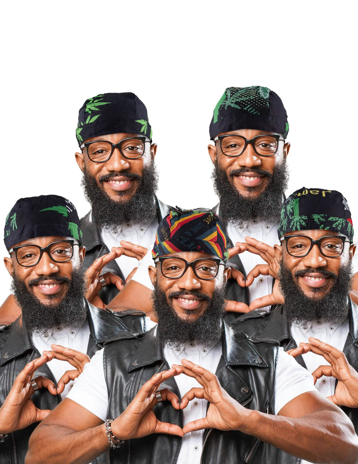 Bandana rasta jamaica számára felnőtt fekete zöld levelekkel és rasta színek mintáival