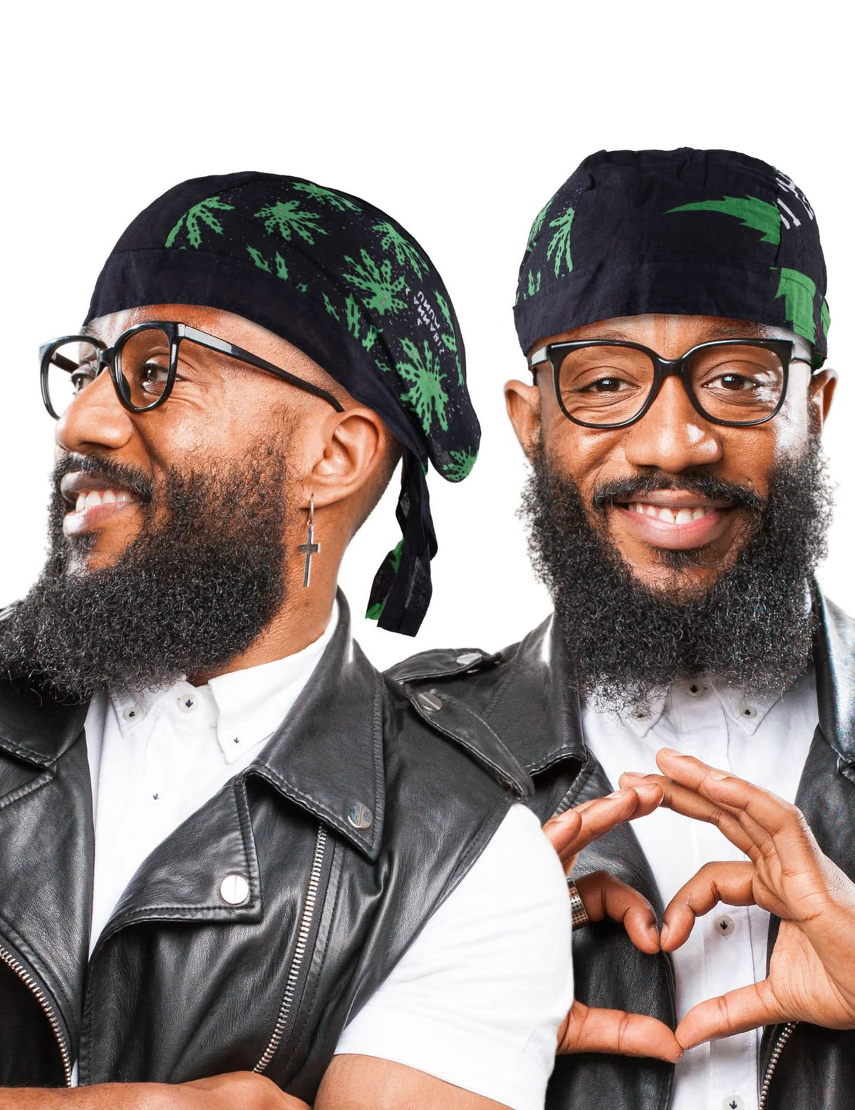 Elölnézet és oldalnézet a jamaica rasta bandánáról