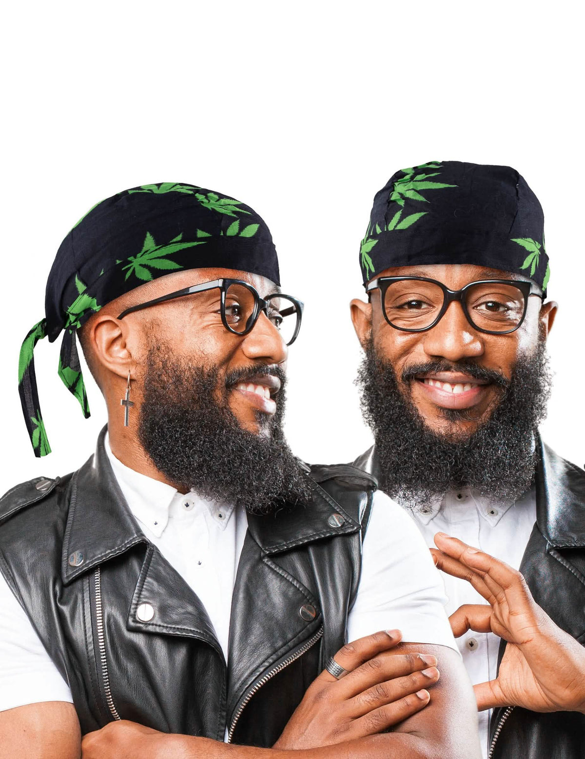 Elölnézet és oldalnézet a jamaica rasta bandánáról